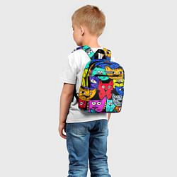 Детский рюкзак Кошачьи мордочки, цвет: 3D-принт — фото 2