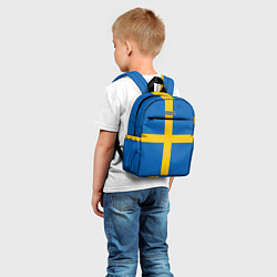 Детский рюкзак Флаг Швеции, цвет: 3D-принт — фото 2