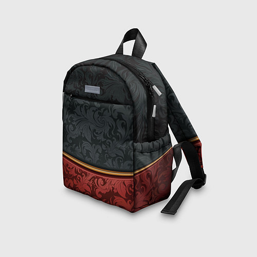 Детский рюкзак Узоры Black and Red / 3D-принт – фото 3