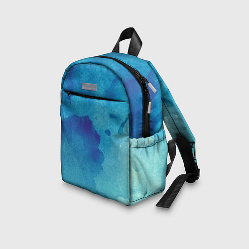 Детский рюкзак Синяя акварель / 3D-принт – фото 3