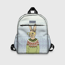 Детский рюкзак Кролик хипстер, цвет: 3D-принт