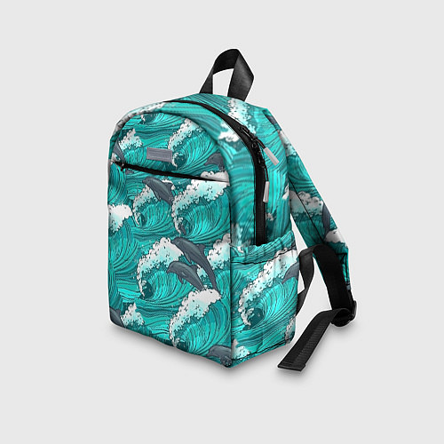 Детский рюкзак Лазурные дельфины / 3D-принт – фото 3