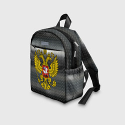 Детский рюкзак Герб России на металлическом фоне, цвет: 3D-принт — фото 2