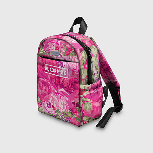 Детский рюкзак Black Pink: Abstract Flowers / 3D-принт – фото 3