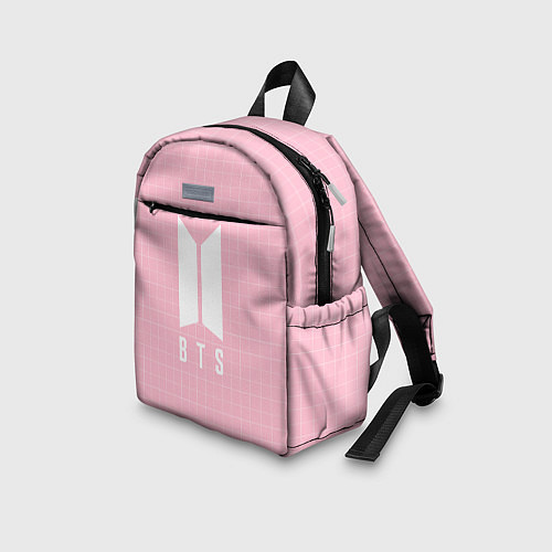 Детский рюкзак BTS: Pink Grid / 3D-принт – фото 3