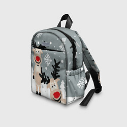 Детский рюкзак Вязанный узор с оленями, цвет: 3D-принт — фото 2