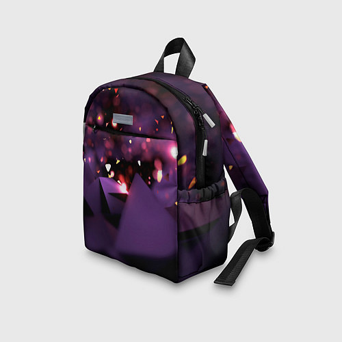 Детский рюкзак Фиолетовая абстракция с блестками / 3D-принт – фото 3
