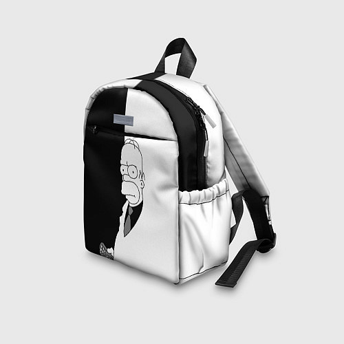 Детский рюкзак Гомер Симпсон - в смокинге - black and white / 3D-принт – фото 3