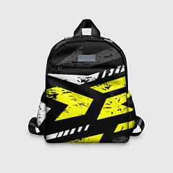 Детский рюкзак Black yellow abstract sport style, цвет: 3D-принт