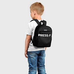 Детский рюкзак Футболка с надписью PRESS F, цвет: 3D-принт — фото 2