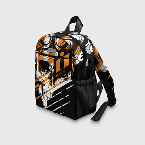 Детский рюкзак Череп Icon оранжевый / 3D-принт – фото 3