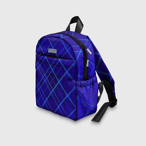 Детский рюкзак Сине-черная геометрия 3D / 3D-принт – фото 3