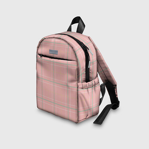 Детский рюкзак Шотландка Розовая / 3D-принт – фото 3