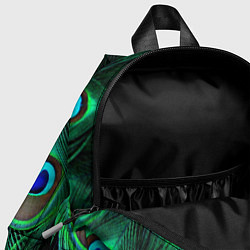 Детский рюкзак Павлин на фоне своих перьев, цвет: 3D-принт — фото 2