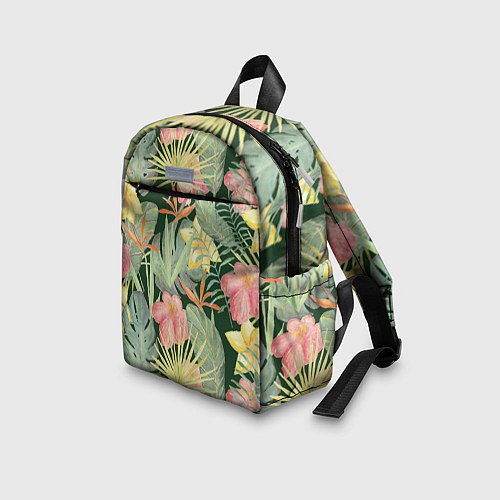 Детский рюкзак Тропические растения и цветы / 3D-принт – фото 3