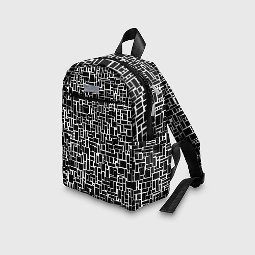 Детский рюкзак Геометрия ЧБ Black & white / 3D-принт – фото 3