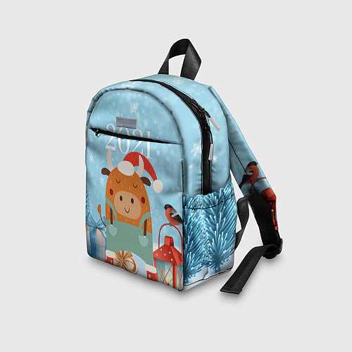 Детский рюкзак Новогодний бычок 2021 / 3D-принт – фото 3