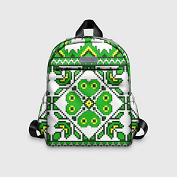 Детский рюкзак Славянский Узор Зеленый, цвет: 3D-принт