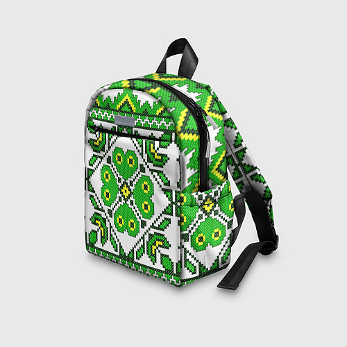 Детский рюкзак Славянский Узор Зеленый / 3D-принт – фото 3