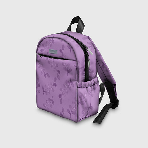 Детский рюкзак Листья на фиолетовом фоне / 3D-принт – фото 3
