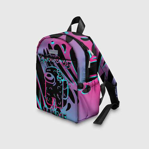 Детский рюкзак Among Us Neon Zombie / 3D-принт – фото 3