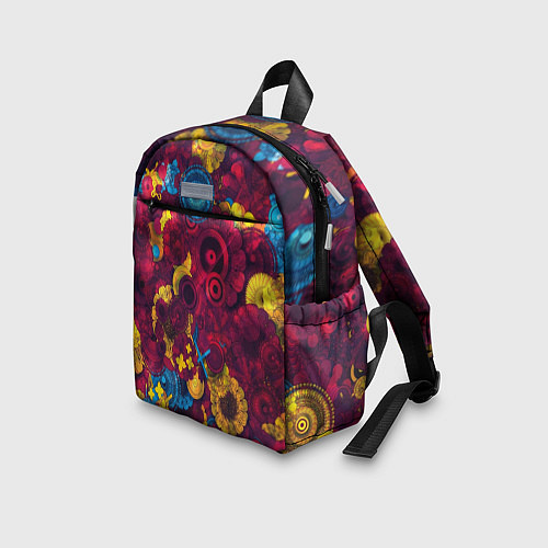 Детский рюкзак Цветы - шестеренки / 3D-принт – фото 3