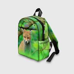 Детский рюкзак Лисенок в зеленом лесу, цвет: 3D-принт — фото 2
