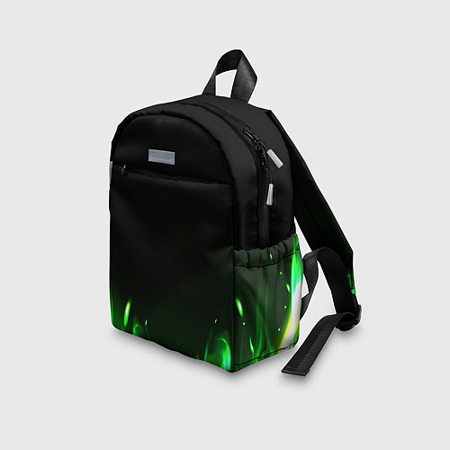 Детский рюкзак Зеленый огонь / 3D-принт – фото 3