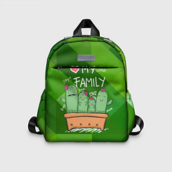 Детский рюкзак Милая семья кактусов, цвет: 3D-принт
