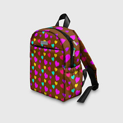 Детский рюкзак Сердечки разноцветные, цвет: 3D-принт — фото 2