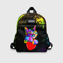 Детский рюкзак РАДУЖНЫЙ КОТИК RAINBOW KITTY, цвет: 3D-принт