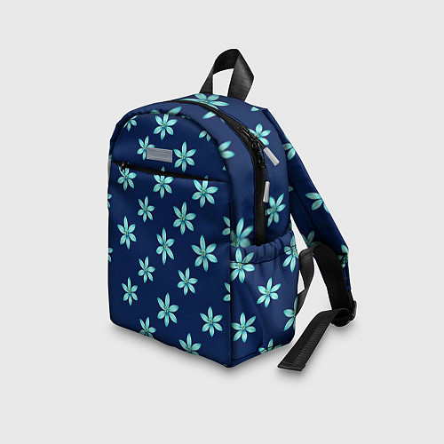 Детский рюкзак Цветы Голубые / 3D-принт – фото 3