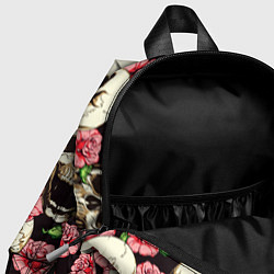 Детский рюкзак Черепа и цветы, цвет: 3D-принт — фото 2
