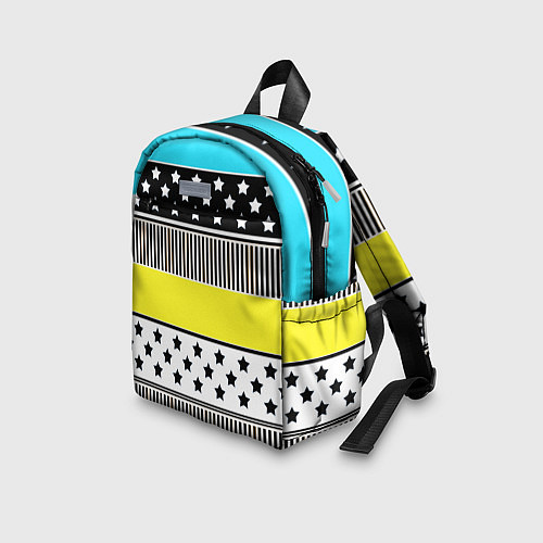Детский рюкзак Неоновый яркий полосатый узор / 3D-принт – фото 3