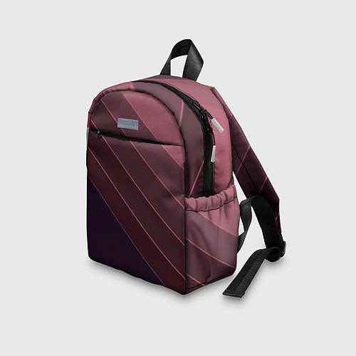 Детский рюкзак Коричнево-фиолетовый узор / 3D-принт – фото 3