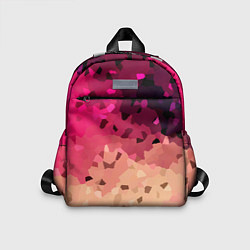 Детский рюкзак Бежево-малиновый абстрактный, цвет: 3D-принт