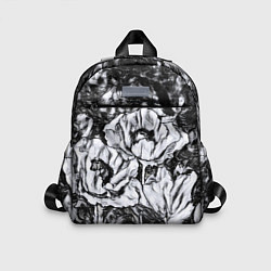 Детский рюкзак Черно-белый узор Маки, цвет: 3D-принт