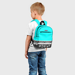 Детский рюкзак Цветочный бирюзовый узор, цвет: 3D-принт — фото 2