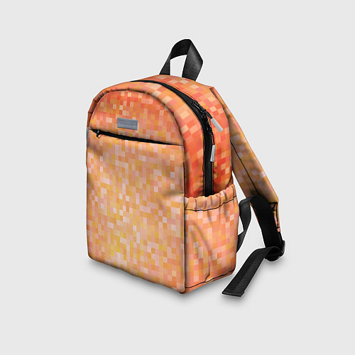 Детский рюкзак Оранжевая пиксель абстракция / 3D-принт – фото 3