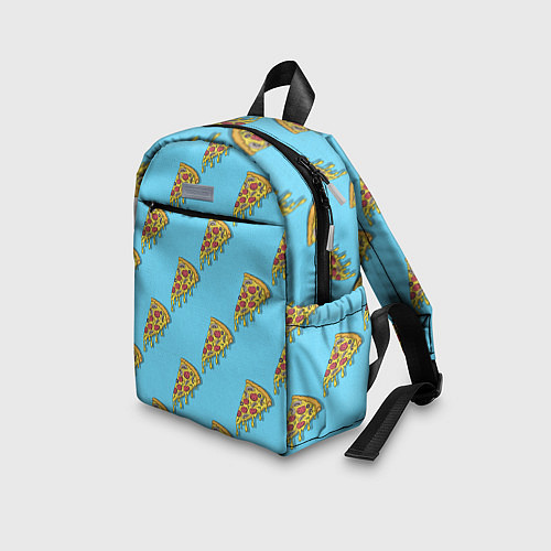 Детский рюкзак Пицца паттерн на голубом / 3D-принт – фото 3