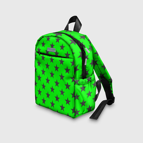 Детский рюкзак Звездный фон зеленый / 3D-принт – фото 3