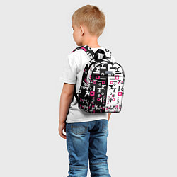 Детский рюкзак ЛОГО ПАТТЕРН НА ЧЕРНО-БЕЛОМ, цвет: 3D-принт — фото 2