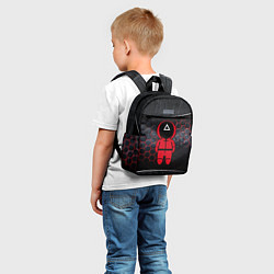 Детский рюкзак Игра в кальмара 3D Black Red, цвет: 3D-принт — фото 2