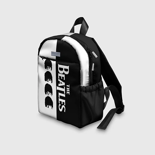 Детский рюкзак The Beatles черно - белый партер / 3D-принт – фото 3