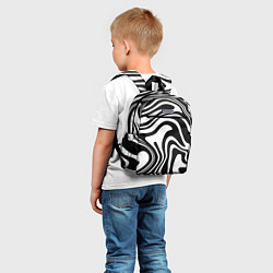Детский рюкзак Черно-белые полосы Black and white stripes, цвет: 3D-принт — фото 2
