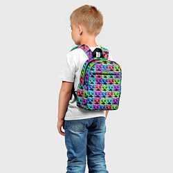 Детский рюкзак МАЙНКРАФТ MINECRAFT ЦВЕТНЫЕ КРИПЕРЫ, цвет: 3D-принт — фото 2