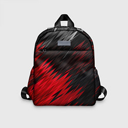 Детский рюкзак ЧЁРНО КРАСНЫЕ КРАСКИ RED BLACK STRIPES, цвет: 3D-принт
