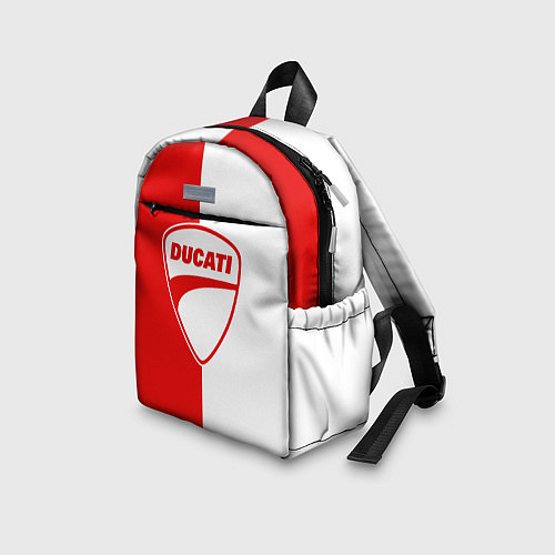 Детский рюкзак DUCATI WHITE RED STYLE LOGO / 3D-принт – фото 3