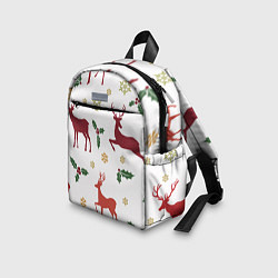 Детский рюкзак Новогодние Олени Снежинки, цвет: 3D-принт — фото 2