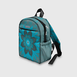 Детский рюкзак Абстрактный цветок Бирюзово-серый, цвет: 3D-принт — фото 2